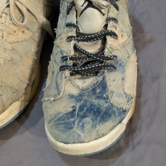 Nike Air Jordan 6 Womens Sz 8 (Youth 7Y) Acid Wash Denim Sneakers DM9045-100 - Picture 3 of 9